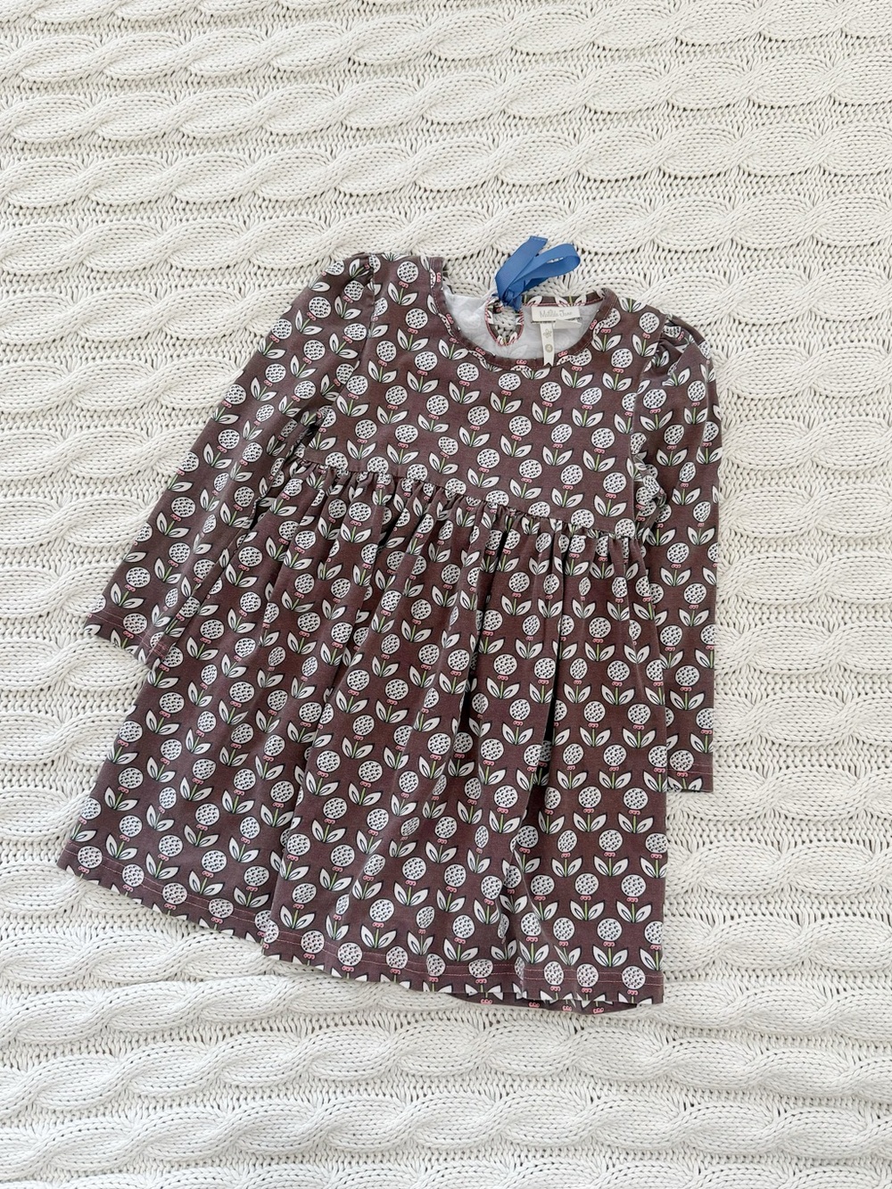 Matilda Jane Brown Leaf-Print Long Sleeve Dress - Picture 1 of 3